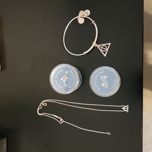 Harry Potter Deathly Hallows Jewerly set (ring, necklace, bracelet, earrings)